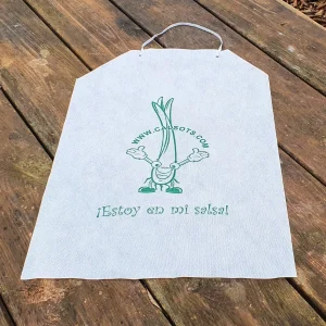 babero desechable para calçotada de 1 solo uso, tejido especial con goma